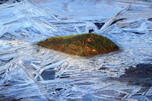 Rannoch Prints: Ice detail, River Etive, Rannoch Moor, Highland, Scotland, United Kingdom
