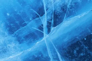 Conditions Prints: Ice formations reveal cracks on the surface of the frozen Great Slave Lake in Northwest Territories
