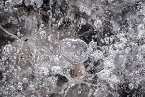 Glacial Prints: Ice Patterns and Air Bubbles within Ice Blocks at Fjallsarlon Iceberg Lagoon