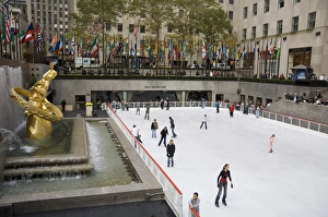 Ice Rink Prints: Ice rink at Rockefeller Center
