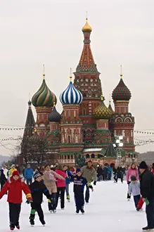 Portraits Prints: Ice skating in Red Square, UNESCO World Heritage Site, Moscow, Russia, Europe
