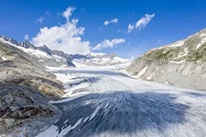 Ice tongue of Rhone Glacier in summer, Gletsch, Canton of Valais, Switzerland, Europe
