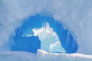 Purity Prints: Detail of an iceberg with blue hues around the Antarctic Peninsula during the Austral summer months in Antarctica
