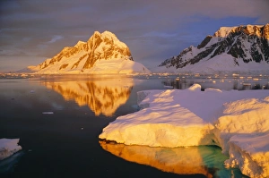 Midnight Sun Prints: Iceberg lit by midnight sun, Antarctic Peninsula, Antarctica
