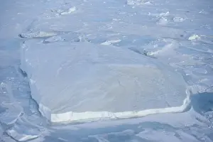 Pack Ice Prints: Iceberg and pack ice seen on heli flight from Russian icebreaker, Kapitan Khlebnikov