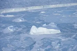 Pack Ice Prints: Icebergs and pack ice seen on heli flight from Russian icebreaker, Kapitan Khlebnikov