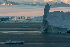 What's New: Icebergs at sunset in the Weddell Sea, Antarctica, Polar Regions