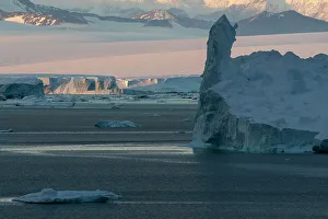 Polar Climate Prints: Icebergs at sunset in the Weddell Sea, Antarctica, Polar Regions