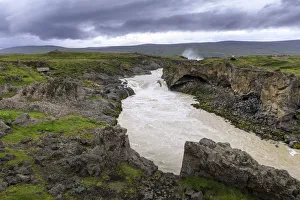 One of Icelands most spectacular waterfalls, Godafoss (Waterfall of the Gods), outside Akureyri