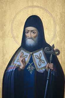 Images Dated 14th April 2006: Icon in Aghios Andreas monastery church on Mount Athos, Greece, Europe