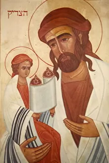 Images Dated 14th August 2007: Icon of Jesus as a Jew, Emmaus-Nicopolis, Israel, Middle East