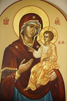 Images Dated 5th August 2007: Icon of the Virgin and Child in Mary Magdalene Russian Orthodox church on Mount of Olives