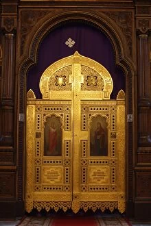 Iconostasis door in the Russian Orthodox church of the Holy Trinity, Jerusalem