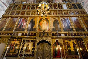 Assumption Cathedral Prints: Iconostasis inside the Assumption Cathedral, the Kremlin, UNESCO World Heritage Site