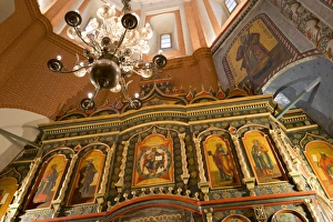 Typically Russian Prints: Iconostasis inside St. Basils Cathedral, UNESCO World Heritage Site, Moscow, Russia