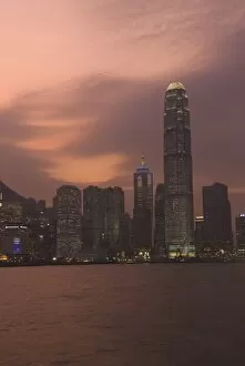 Images Dated 6th November 2007: Two IFC Building and Hong Kong Island skyline at dusk, Hong Kong, China, Asia