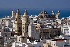 Cadiz Prints: Iglesia del Carmen, San Antonio skyline, Cadiz, Andalucia, Spain, Europe