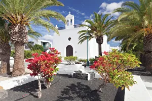 Bell Tower Prints: Iglesia de San Isidro Labrador church, Uga, Lanzarote, Canary Islands, Spain, Europe