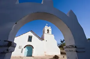 Adobe Prints: Iglesia San Pedro, colonial adobe walled church dating from the 17th century