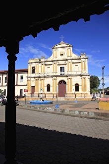 Water Fountain Prints: Iglesia San Sebastian, Monimbo Barrio, Masaya, Nicaragua, Central America