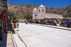 Clothes Prints: Iglesia de Santa Ana de Maca, a church in Maca, Colca Canyon, Peru, South America