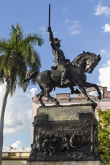 Camaguey Prints: Ignacio Agramonte statue, Camaguey, Cuba, West Indies, Caribbean, Central America