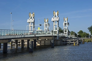 Kampen Prints: Ijssel Brucke, Town Bridge, Kampen, Holland, Europe