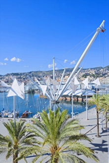 Genova Prints: Il Grande Bigo, Porto Antico, Genoa, Liguria, Italy, Europe