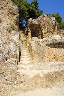 Images Dated 14th August 2008: Ildebranda Tomb, Etruscan Necropolis of Sovana, Sovana, Grosseto, Tuscany, Italy, Europe