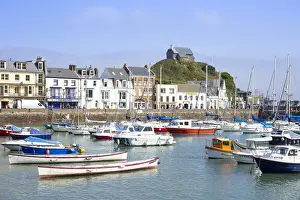 Sailboats Prints: Ilfracombe harbour with yachts and St