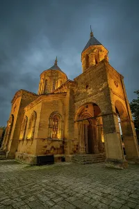 Viewpoint Prints: Illuminated Armenian church at night in Derbent