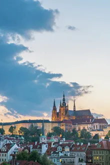 Bohemia Prints: Illuminated Prague Castle at dusk