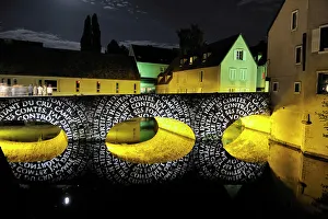 Serene Environment Prints: Illumination of the Bouju bridge