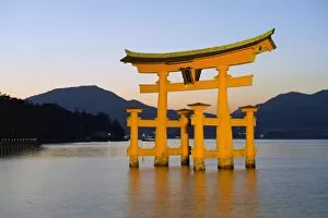 Images Dated 26th November 2009: Illumination of Itsukushima Shrine Torii Gate, UNESCO World Heritage Site