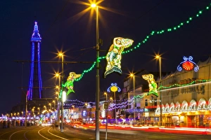 Street Light Prints: Illuminations, Blackpool, Lancashire, England, United Kingdom, Europe
