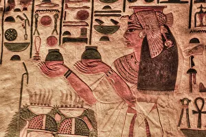 Ceremony Prints: Image of Nefertari, Paintings and Relief