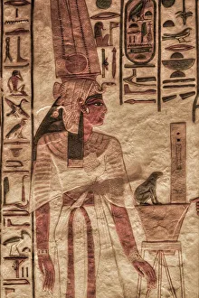 Visual Arts Prints: Image of Nefertari, Paintings and Relief