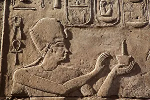 Pharaoh Prints: Image of Pharaoh, Bas Relief, Luxor Temple