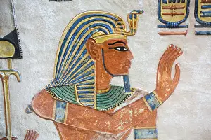Gesture Prints: Image of Pharaoh, Bas Relief, Tomb of Prince Amenherkhepshef (Amenkopshef)