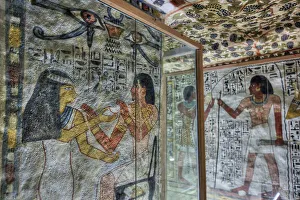 Ancient Thebes Prints: Image of Sennefer on right, Tomb of Sennefer