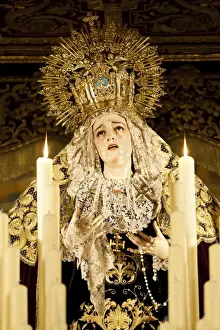 Holy Week Prints: Image of Virgin Mary on float (pasos) carried during Semana Santa (Holy Week)