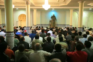 Bordeaux Prints: Imam Tarek Oubrou preaching in Bordeaux mosque before Friday prayers, Bordeaux, Gironde