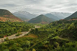 Moroccan Prints: Imlil valley and Toubkal mountains, High Atlas, Morocco, North Africa, Africa