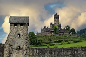 Viniculture Prints: Former Imperial Castle overlooking the city of Cochem
