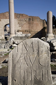 Word Prints: The Imperial Forums, in the basilica Emilia, Rome, Lazio, Italy, Europe