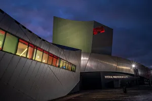 Manchester Prints: Imperial War Museum North at night
