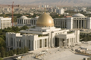 Cupola Prints: Imposing Parliament Palace with cupola, Ashgabad, Turkmenistan, Central Asia, Asia
