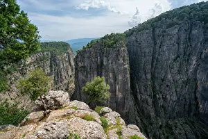 Antalya Prints: Impressive cliffs of Tazi Canyon are seen on a cloudy day in Turkey