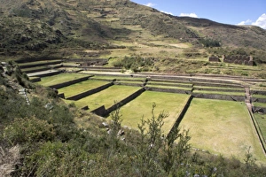 Terraced Prints: Inca terracing, Tipon, the Sacred Valley, Peru, South America