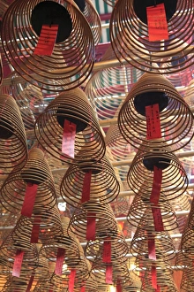 Incense coils, Man Mo Temple, Hong Kong, China, Asia